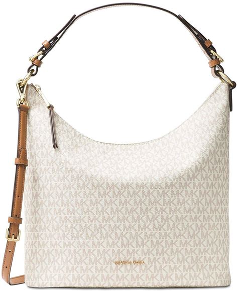 michael kors lupita large hobo vanilla|MICHAEL Michael Kors Lupita Large Leather Hobo .